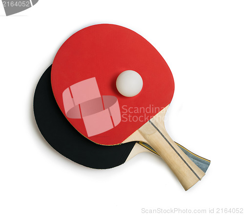 Image of Tennis rackets for ping pong white isolated 