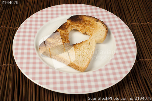 Image of Toast with heart-shaped