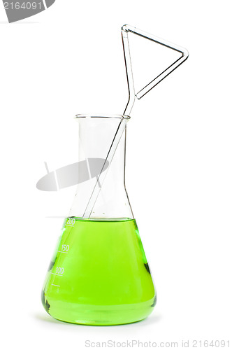 Image of Laboratory beaker filled with liquid substances