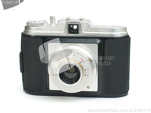 Image of Old vintage camera white isolated