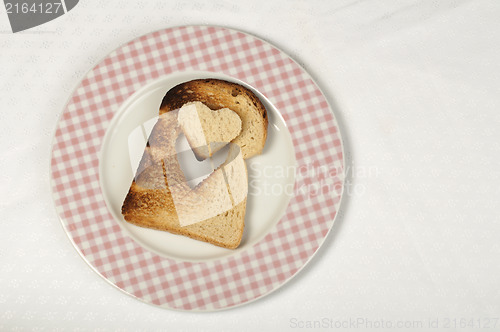 Image of Toast with heart-shaped