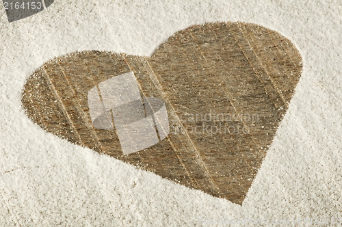Image of Heart pattern on an old wooden board