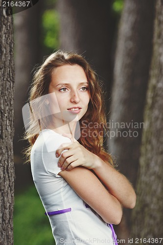 Image of Beautiful girl with ribbons