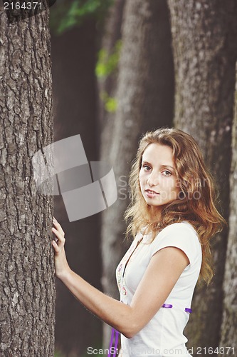 Image of Beautiful girl with ribbons