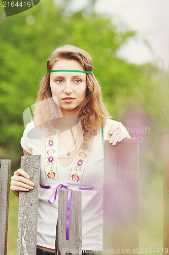 Image of Beautiful girl with ribbons