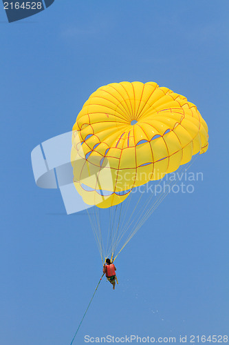 Image of Parachute surfer being hauled by a motorboat