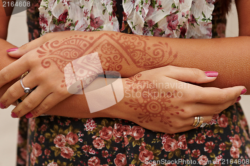 Image of Beautiful girl painted Mehandi