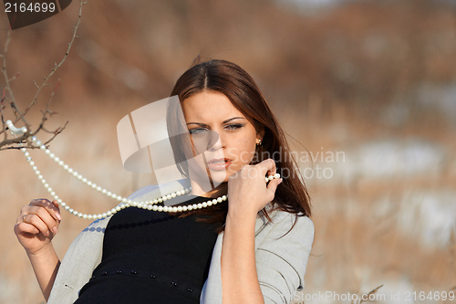 Image of Beautiful girl in winter