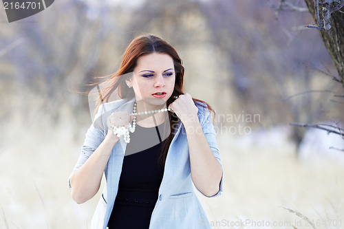 Image of Beautiful girl in winter