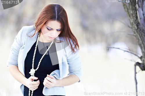 Image of Beautiful girl in winter