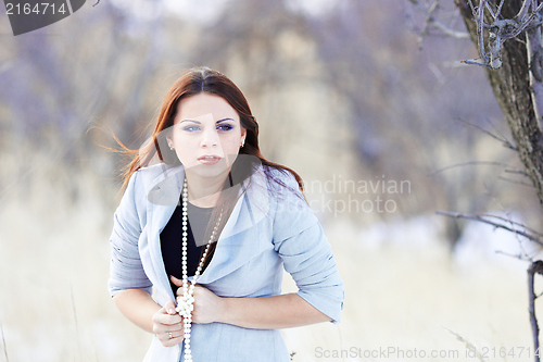 Image of Beautiful girl in winter