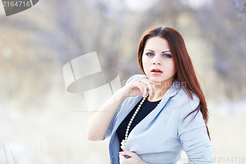 Image of Beautiful girl in winter