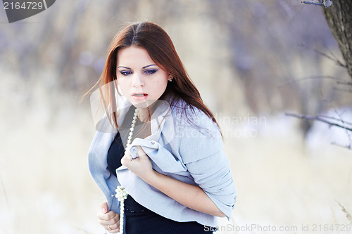 Image of Beautiful girl in winter