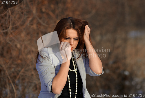 Image of Beautiful girl in winter