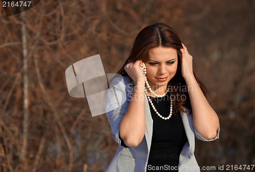 Image of Beautiful girl in winter