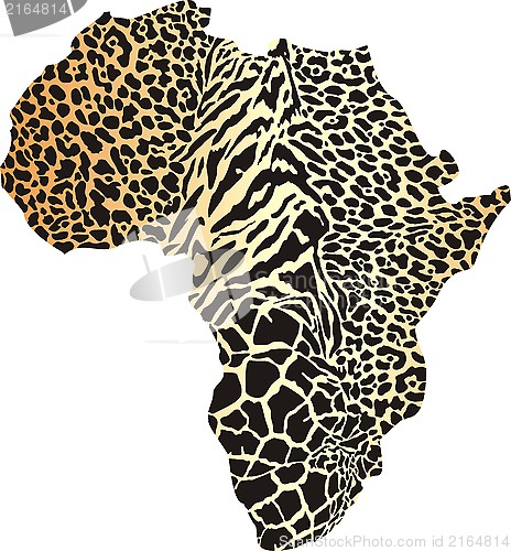Image of Africa map in animal camouflage