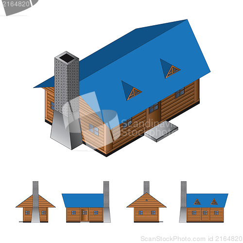 Image of Isometric log cabin