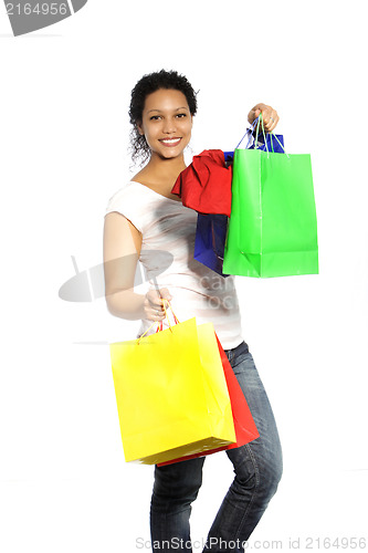 Image of Happy woman shopper