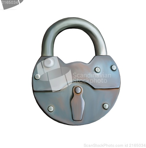 Image of Metal Lock, vintage object. padlock.