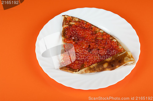 Image of Pancake with red caviar