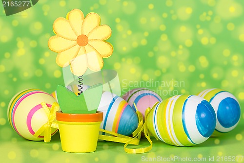 Image of Decorative flower and Easter eggs