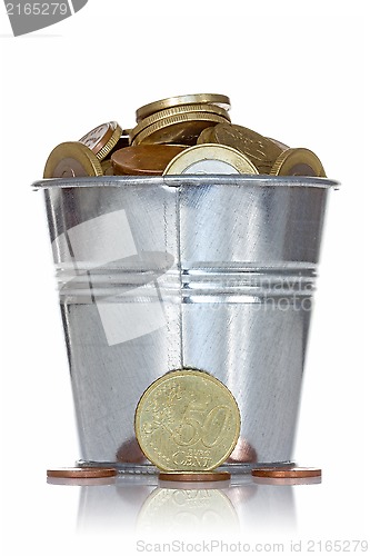 Image of Full bucket of coins 