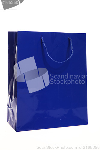 Image of Blue paper shopping or carrier bag