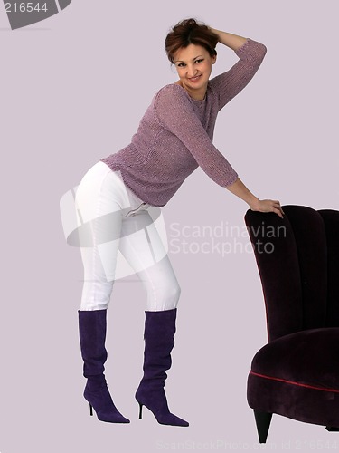 Image of Woman and a purple chair