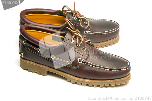 Image of casual rugged mocassin style men's leather shoes