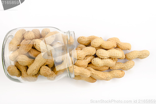 Image of A jar of roasted peanuts in shell