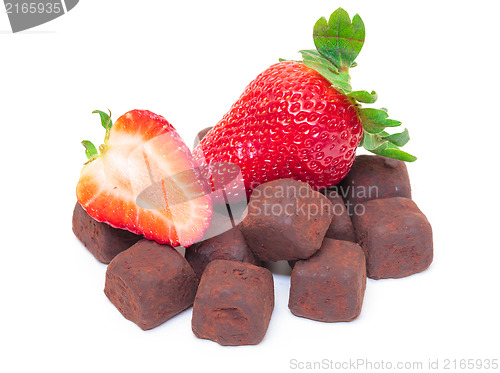 Image of Ripe Berry Red Strawberry with Chocolates