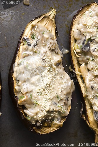 Image of Baked stuffed eggplant