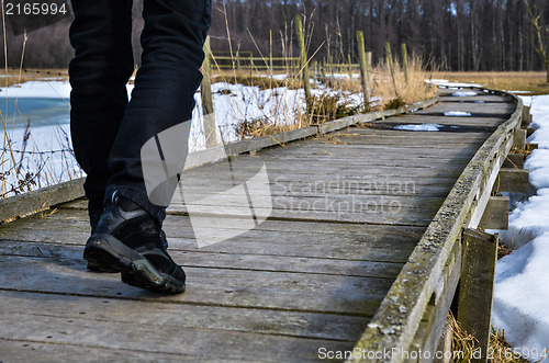 Image of Wooden footbridge