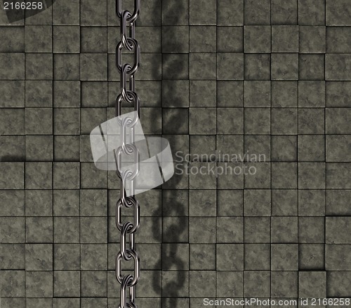 Image of chain on stone background