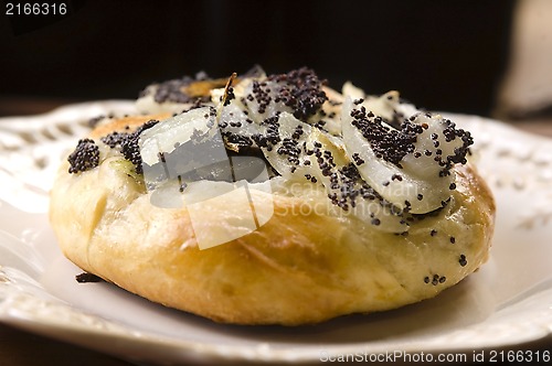 Image of Cebularze - traditional polish cake with onion and poppy seed