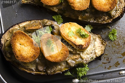 Image of Baked stuffed eggplant