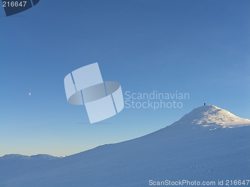 Image of Man on winter hill