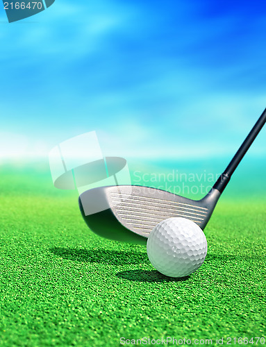 Image of golf ball on course