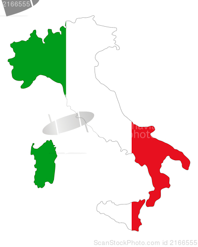 Image of Map and flag of Italy