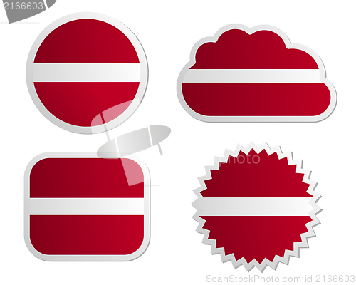 Image of Latvia flag labels