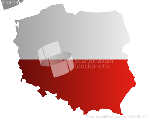 Image of Map and flag of Poland