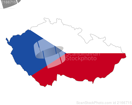 Image of Map and flag of Czech Republic