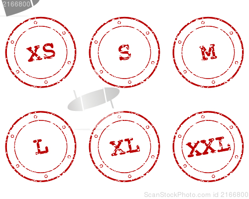 Image of Clothing size stamps