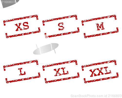 Image of Clothing size stamps