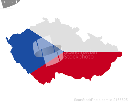 Image of Map and flag of Czech Republic