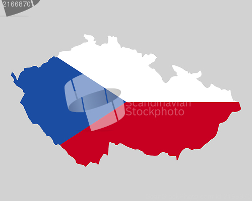 Image of Map and flag of Czech Republic