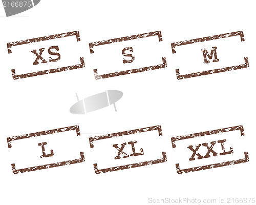 Image of Clothing size stamps