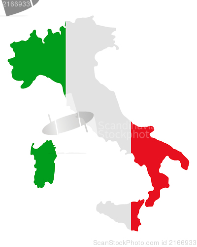 Image of Map and flag of Italy