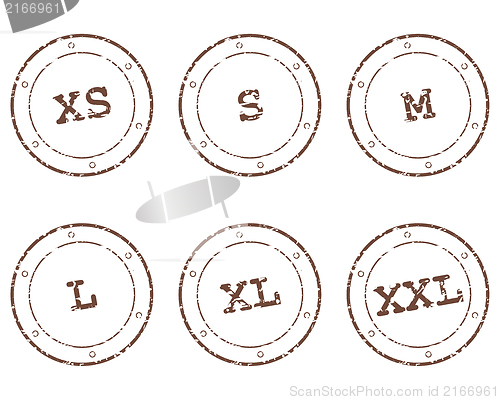 Image of Clothing size stamps