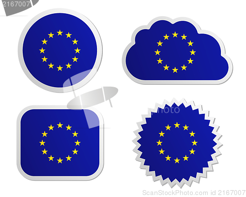Image of European Union flag labels